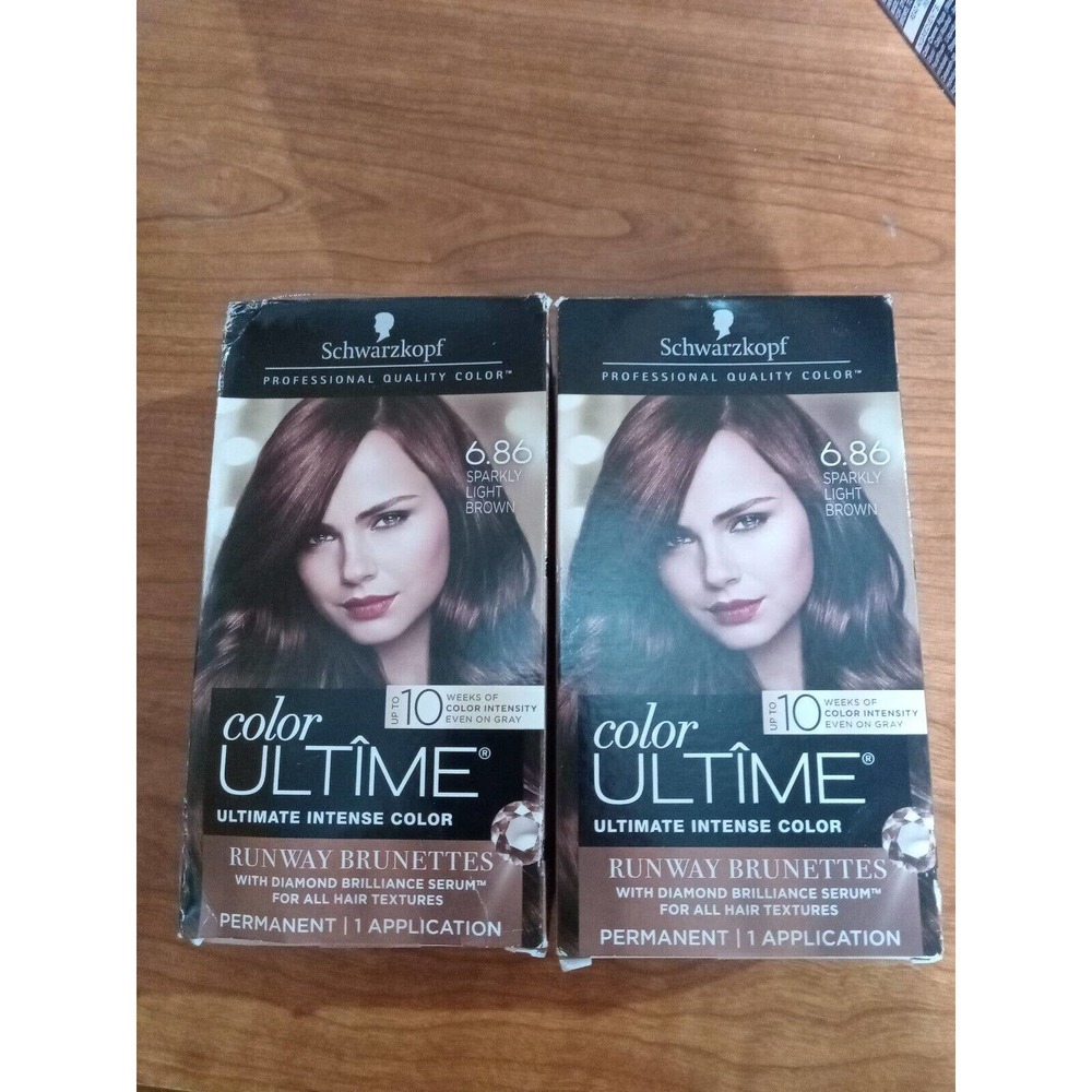 🆕Schwarzkopf Color (2) Ultime 6.86 Sparkly Light Brown Metallic Brunettes Perm